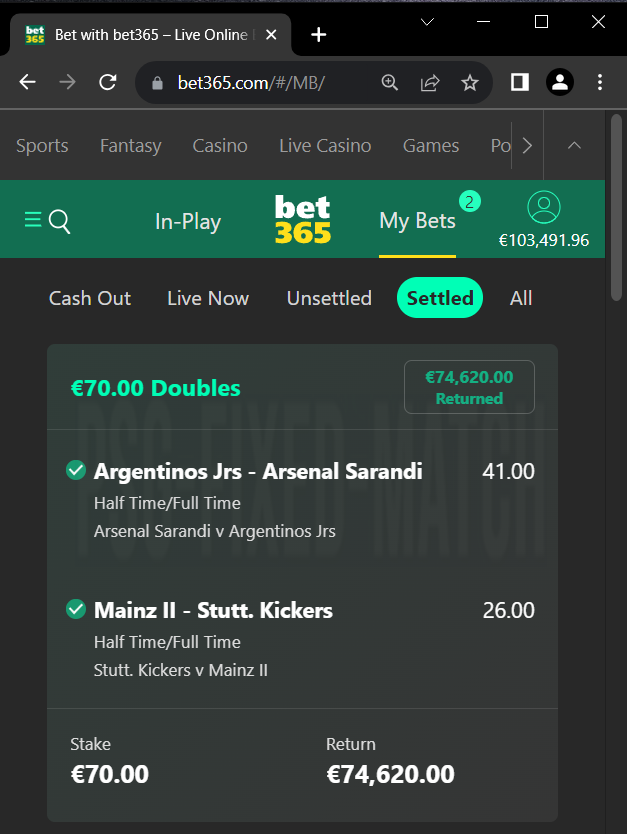DOUBLE FIXED MATCHES